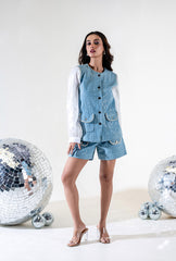 Denim Emily Shorts Set