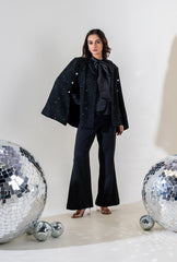 Starlit Bow Cape Set | Black