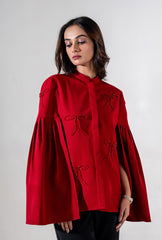 Blair Bow Cape  | Maroon