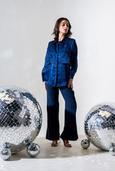 Rhinestone Navy Layered Shirt