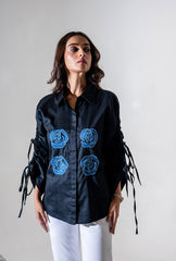 Rose Applique Shirt | Black