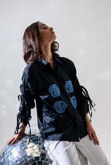 Rose Applique Shirt | Black