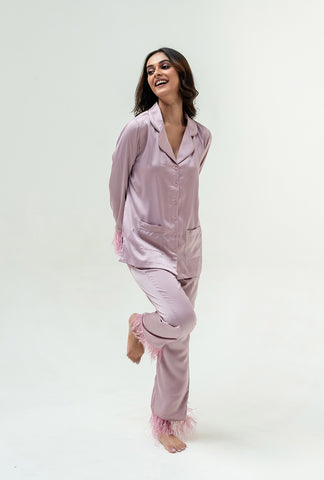 Pyjama Party Set with Feathers |Pink