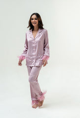 Pyjama Party Set with Feathers | Pink