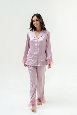 Pyjama Party Set with Feathers |Pink