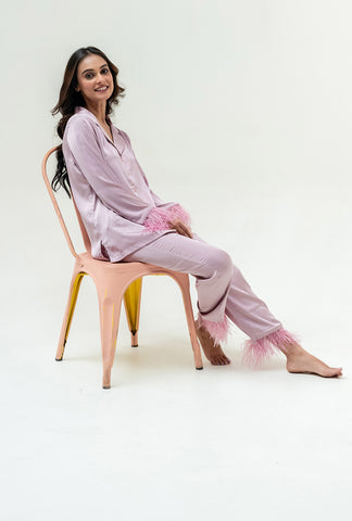 Pyjama Party Set with Feathers |Pink