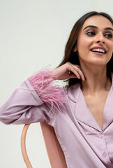 Pyjama Party Set with Feathers | Pink