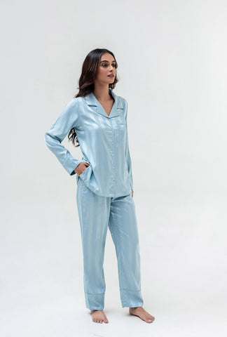 Sassy Stripes PJ Set | Sky blue