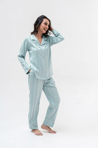 Sassy Stripes PJ Set | Sky blue