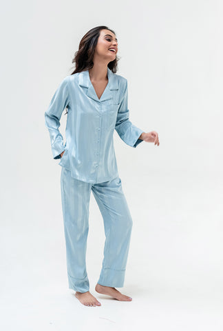 Sassy Stripes PJ Set | Sky blue