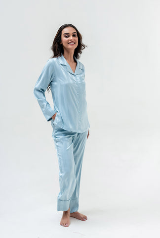 Sassy Stripes PJ Set | Sky blue