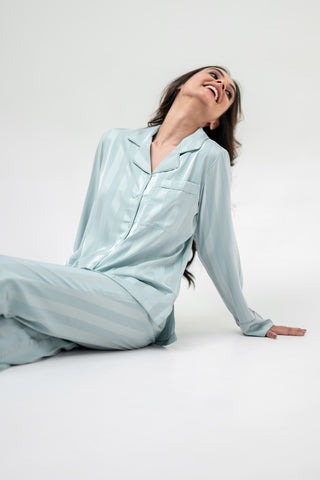 Sassy Stripes PJ Set | Sky blue