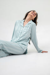 Sassy Stripes PJ Set | Sky blue