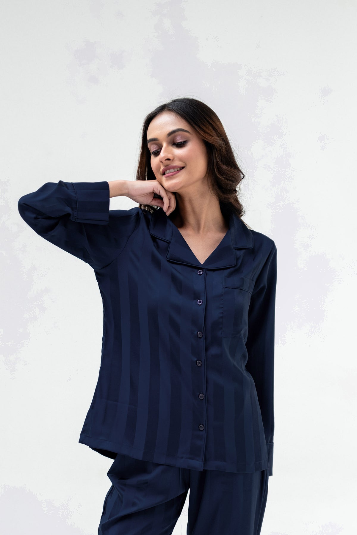 Sassy Stripes Shorts Set | Navy blue