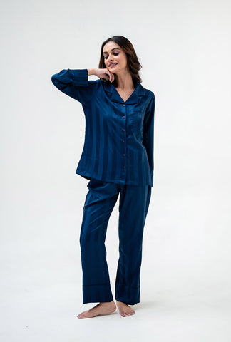 Sassy Stripes PJ Set | Navy blue