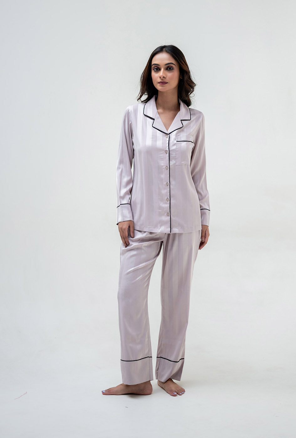 Sassy Stripes PJ Set |Champagne