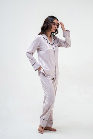 Sassy Stripes PJ Set |Champagne