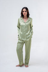 Mint Green Satin PJ Set