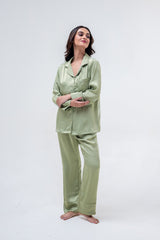 Mint Green Satin PJ Set
