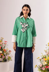 Fleur Green Stripes Shirt