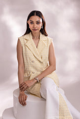 Soho Sleeveless Jacket Set |Yellow