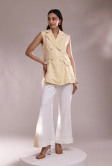 Soho Sleeveless Jacket Set |Yellow
