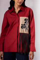 Wild Flower Brick Red  Shirt