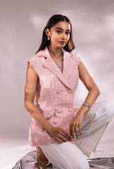 Soho Sleeveless Jacket |Pink
