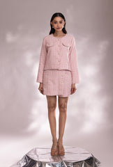 Amore' Crop Jacket Set| Pink