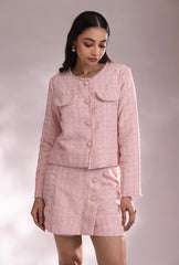 Amore' Crop Jacket Set| Pink