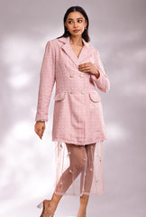 Soho Tweed Blazer Dress|Pink