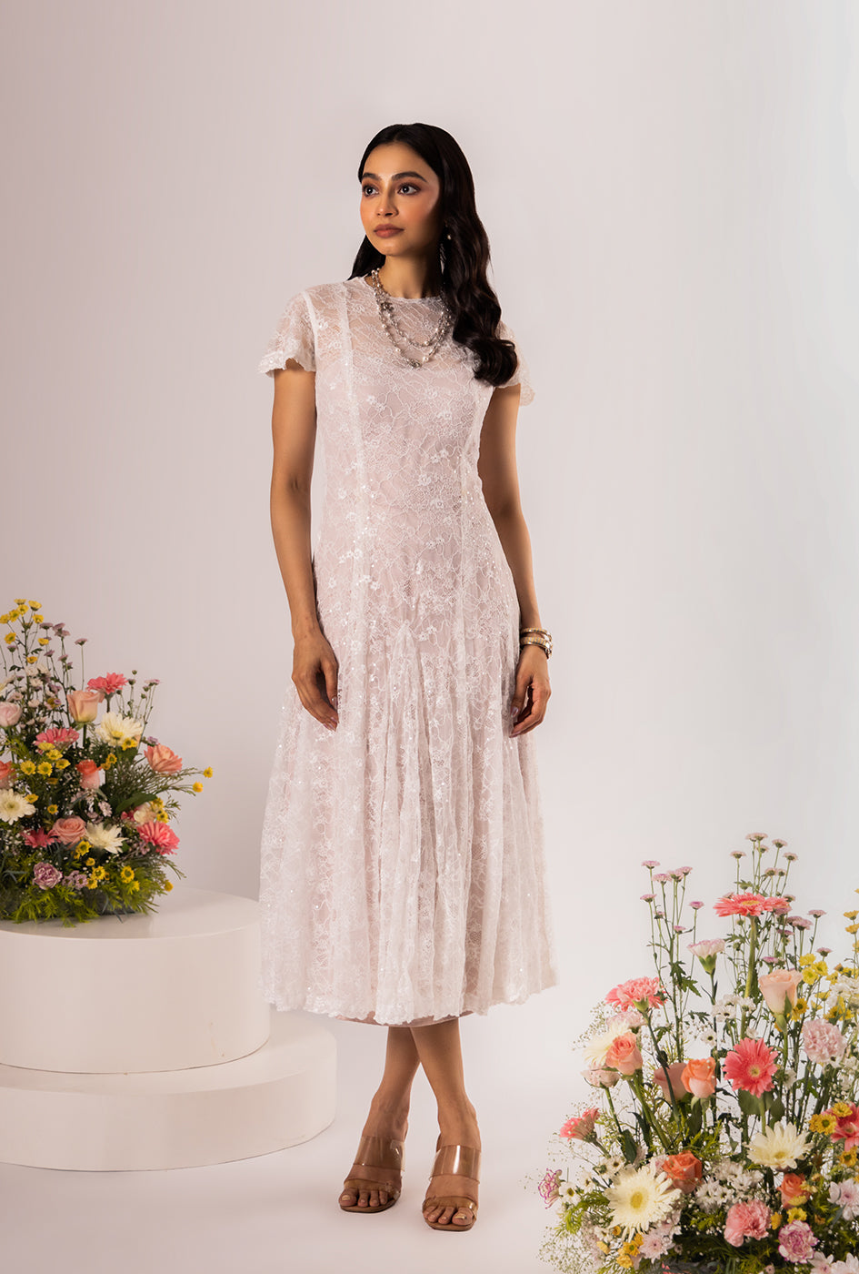 Amore' White Lacey Dress – House of Dreams