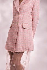 Soho Tweed Blazer Dress|Pink