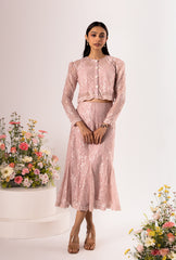 Noire' Pink Lacey Skirt Set