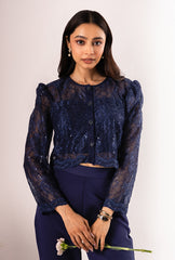 Noire' Navy Lacey Pant Set