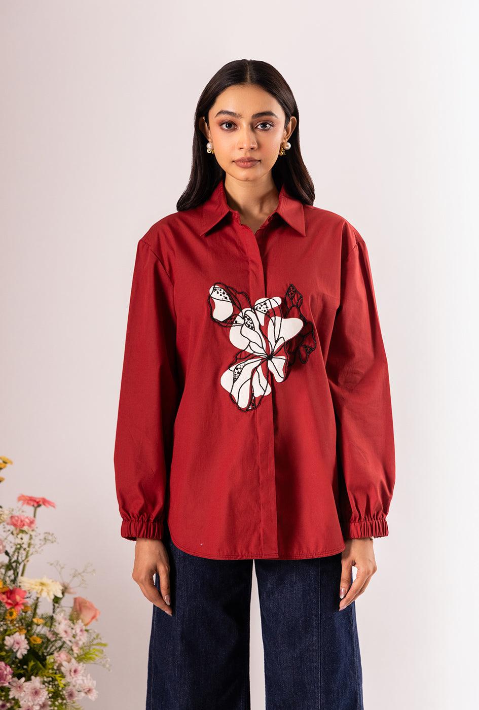 Fleur Brick Red Shirt