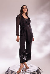 Organza Black Bling On Coord Set