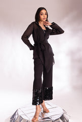 Organza Black Bling On Coord Set