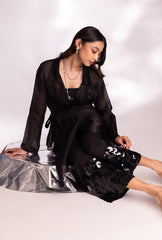 Organza Black Bling On Coord Set