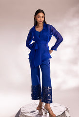 Organza Cobalt Blue Bling On Coord Set