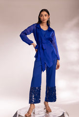 Organza Cobalt Blue Bling On Coord Set