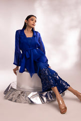 Organza Cobalt Blue Bling On Coord Set