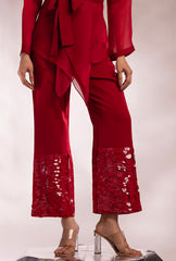Meghna Pahwa In Organza Merlot Bling On Coord Set