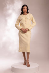 Amore' Crop Jacket Set| Yellow