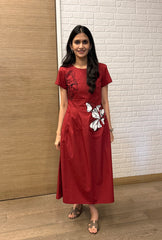 Fleur Brick Red Dress