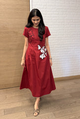 Fleur Brick Red Dress
