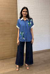 Azure Blue Stripes Shirt