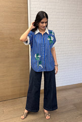 Azure Blue Stripes Shirt