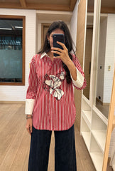 Fleur Red Stripes Shirt