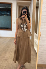 Fleur Mocha Skirt Set